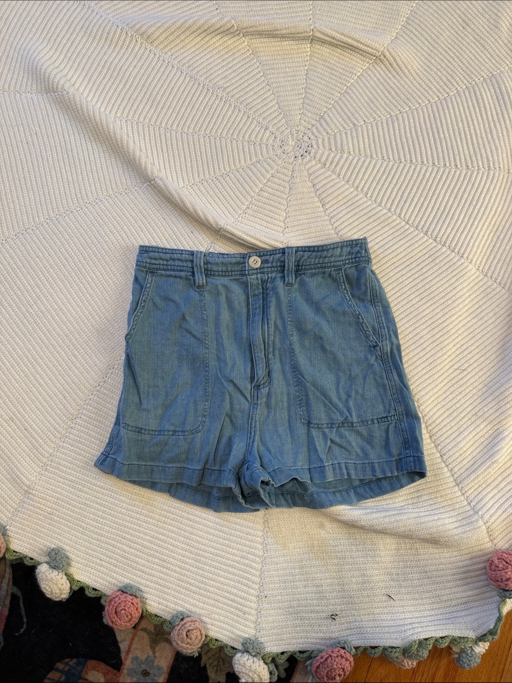 Madewell Light Blue High-Waist Denim Shorts